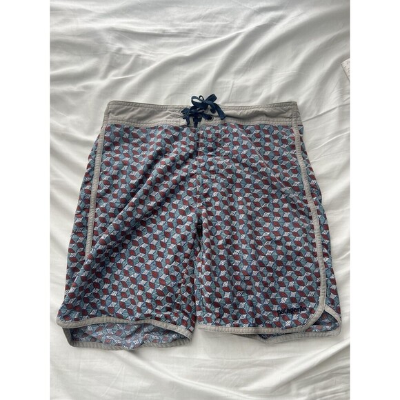 Patagonia Men's Stretch Wavefarer Boardshorts Batik Hex Multi Blue Beach 30 - Picture 1 of 6